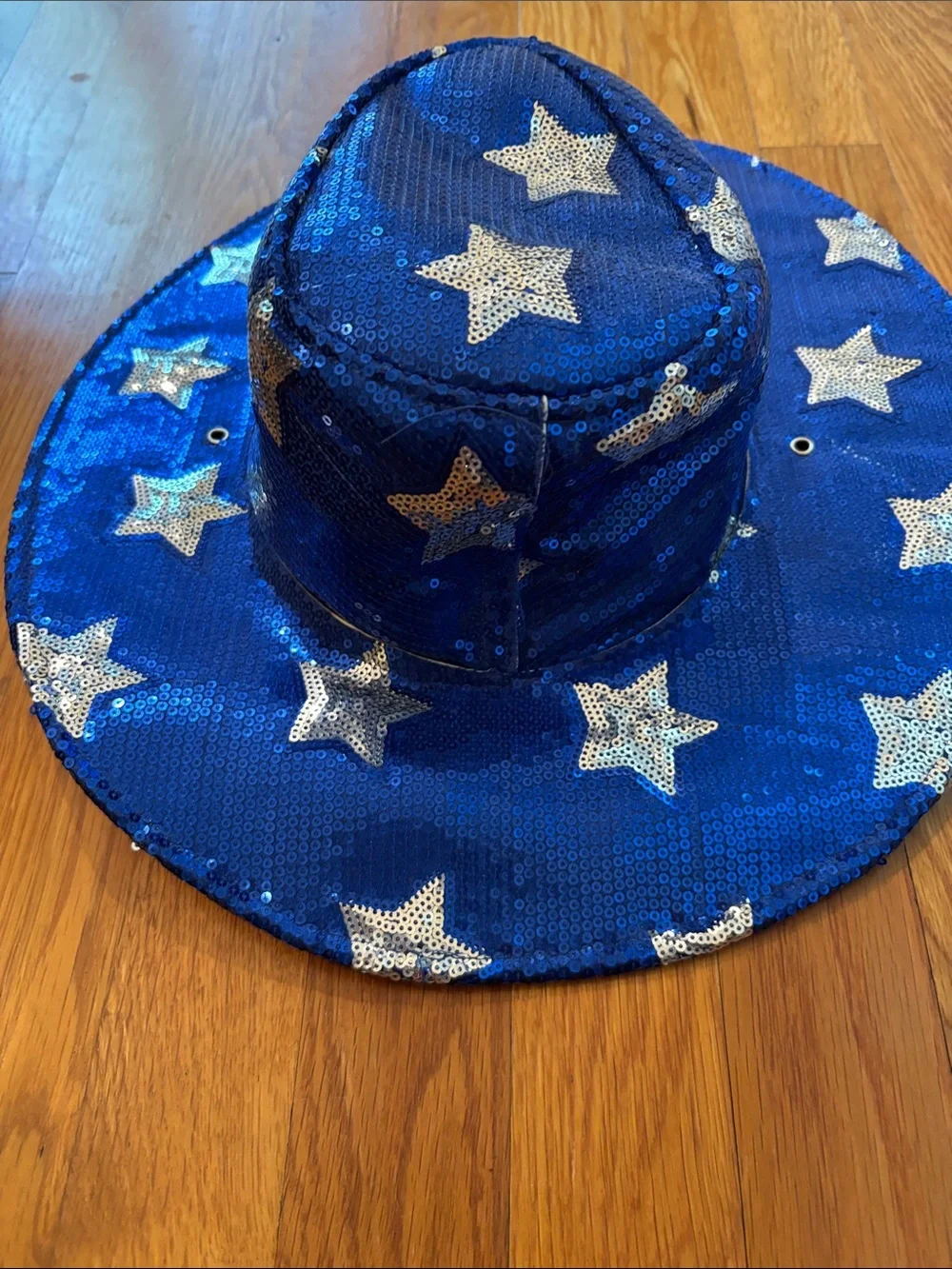 Women's Blue Sequin Star Cowboy Hat